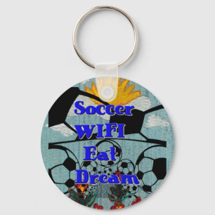 Voetbal WIFI Eet Dromen – Leuke Sport Art Print Sleutelhanger