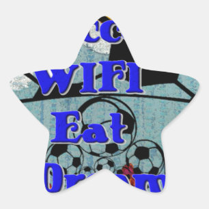 Voetbal WIFI Eet Dromen – Leuke Sport Art Print Ster Sticker