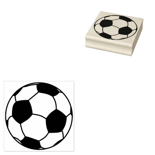 Voetbal Wood Art Stamp Rubberstempel (Gestempeld)