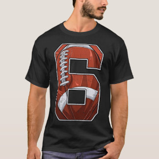Voetbal Zesde 6e Verjaardag Jongen Zes 6 Jaar Oud  T-shirt