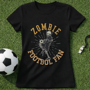 Voetbal Zombie Fan Skelet Jonglerend Met Bal T-shirt