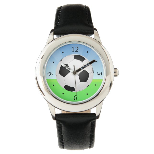 Voetbal zonnige dag horloge (Voorkant)