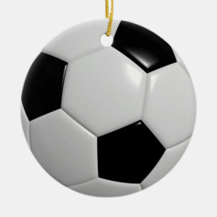 Voetbal   Zwart Keramisch Ornament