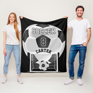 Voetbal - Zwart-wit Fleece Deken