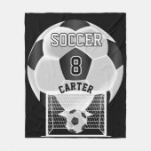 Voetbal - Zwart-wit Fleece Deken (Voorkant)