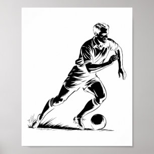 Voetbalbal In Beweging Pixel Art Ontwerp _1 Poster