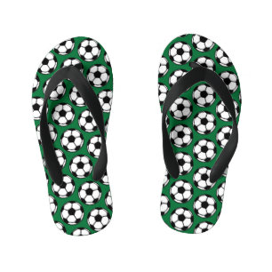 Voetbalballen Sport Groen Zwart Wit Kinderen Kinder Teenslippers