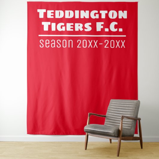 Voetbalclub presentatie achtergrond in het rood wandkleed (In situ)