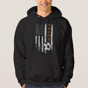 Voetbalcoach Amerikaanse vlag Voetbal Trainer Coac Hoodie