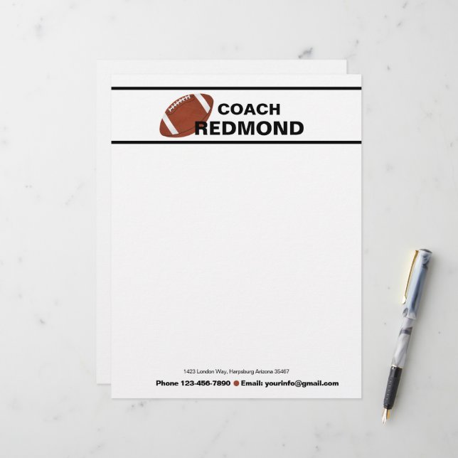 Voetbalcoach Briefhoofd (Voorkant / Achterkant in situ)