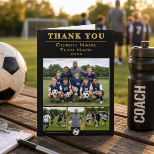 Voetbalcoach Collage Team 4 Foto Bedankkaart