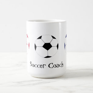 Voetbalcoach - Drie Kleurrijke Voetballen Koffiemok