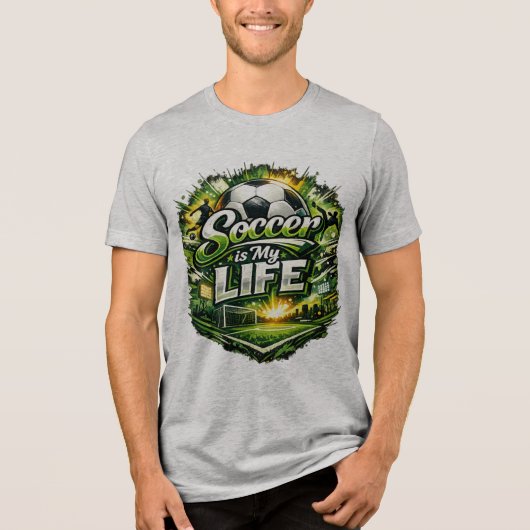 voetbaldag Tri-Blend shirt (Voorkant)