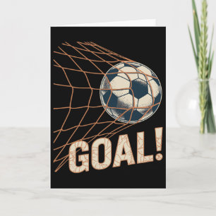 Voetbaldoel Feestviering Vintage Voetbal Bal In Ne Kaart
