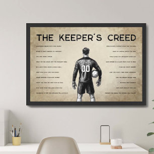 Voetbaldoelman Creed Monogram Perkament Poster