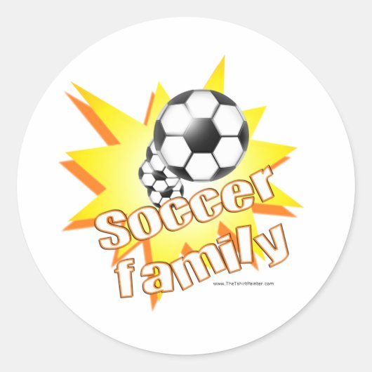 Voetbalfamilie Ronde Sticker (Voorkant)