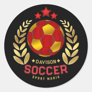 Voetbalfan Geschenken Levendig Rood Aangepast Lo Ronde Sticker