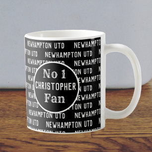 Voetbalfan of Voetbal Supporter Zwart & Wit Koffiemok