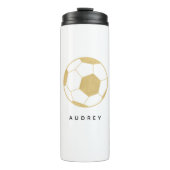 Voetbalfeest Sport Custom Naam Gold Water Bottle Thermosbeker (Voorkant)