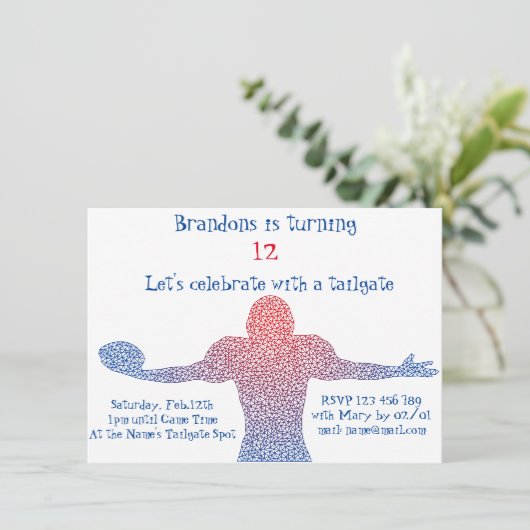 Voetbalfeest Uitnodiging (Staand voorkant)