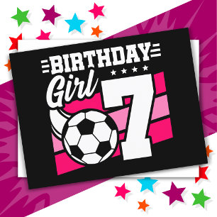 Voetbalfeestje voor 7-jarig meisje briefkaart