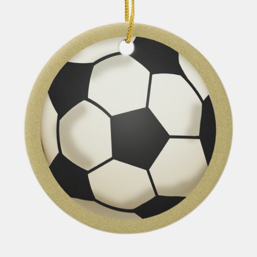 Voetbalfoto Keepsake Gold Keramisch Ornament (Voorkant)