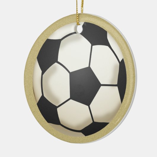 Voetbalfoto Keepsake Gold Keramisch Ornament (Links)