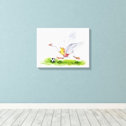 Voetbalgans Canvas Afdruk (Insitu (Houten vloer))