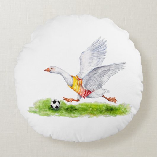 Voetbalgans Rond Kussen (Voorkant)