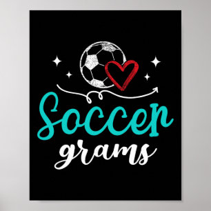 Voetbalgrammo's Grappige Voetbalspeler Grammo's Poster