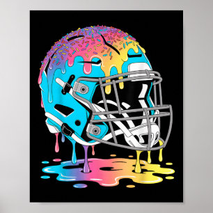 Voetbalhelm ijs druppelend voetbalspeler poster