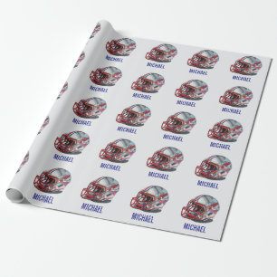 Voetbalhelm Pop Art Motiverende Naam Cadeaupapier