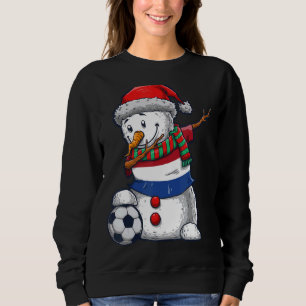 Voetbaljongen Dabbing Sneeuwman Kerst Nederland F Trui