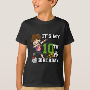 Voetbaljongen Het is mijn 10e verjaardag Amerikaan T-shirt
