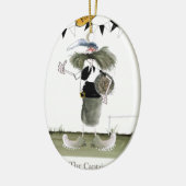 voetbalkapitein zwarte + witte doos keramisch ornament (Links)