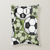 Voetballen Black & White Boy Kinder Name Number Accent Kussen (Voorkant(Verticaal))