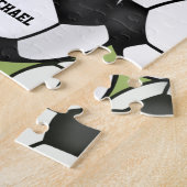 Voetballen Black & White Boy Kinder Name Number Legpuzzel (Zijkant)