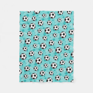 voetballen en doelen Blauwgroen Vlieg Blanket Fleece Deken