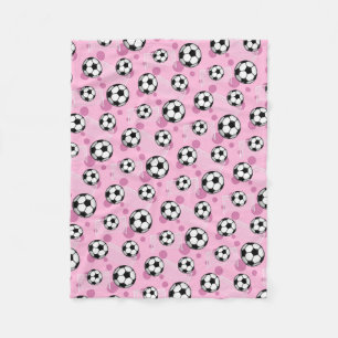 voetballen en doelstellingen Roze vlinderbank Fleece Deken