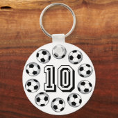 VOETBALLEN EN NUMMER 10 SLEUTELHANGER (Voorkant)
