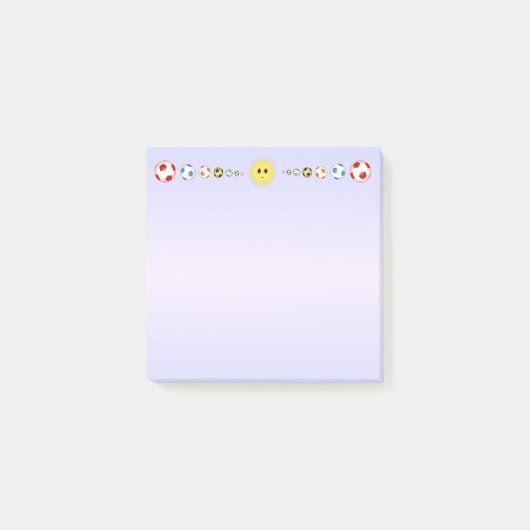 Voetballen & Happy Sun Header Post-it® Notes (Voorkant)