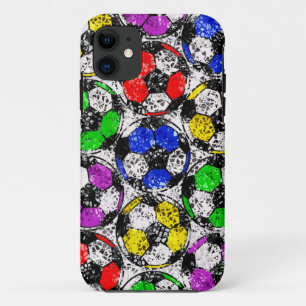 VOETBALLEN IN CHAOTISCHE KLEUR iPhone 11 HOESJE