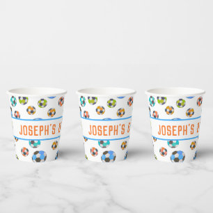 Voetballen Kinderen van Birthday Papieren Bekers