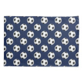 Voetballen Navy Blue Pillow Hoesje Kussensloop (Achterkant)