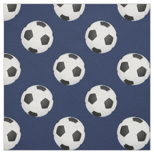 Voetballen op blauw, patroonstof stof