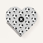 voetballen patroon monogrammed notitieboek (Voorkant)