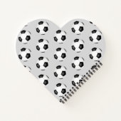 voetballen patroon monogrammed notitieboek (Achterkant)