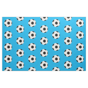 Voetballen Patroon op Bright Blue Stof