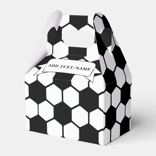 Voetballen Zwart en Wit Custom Name Bedankdoosjes (Achterkant)