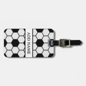 Voetballen Zwart-wit Custom Bagagelabel (Voorkant horizontaal)